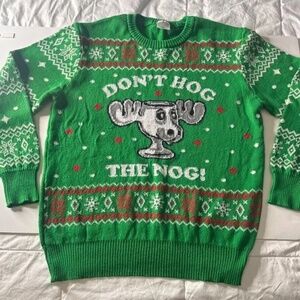 Mens "Don't Hog the Nog" Holiday Sweater Size XXL